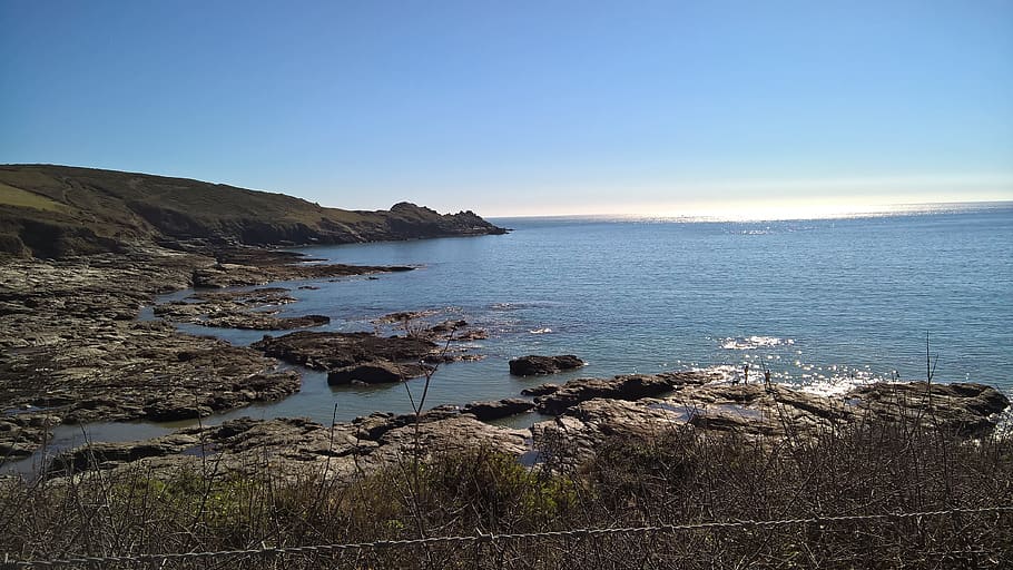 cornwall, sea, england, bay, scenic, coastal, coastline, cornish HD wallpaper