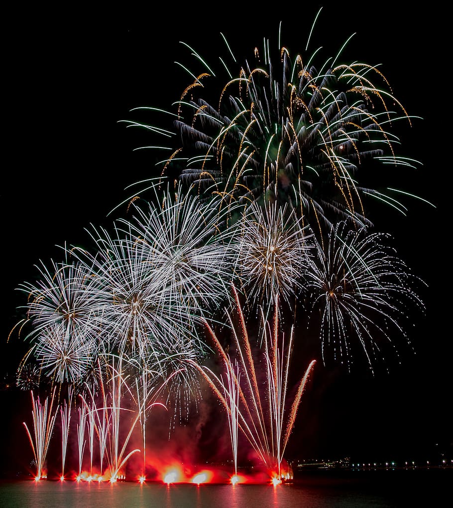 australia, canberra, night, firework, firework display, arts culture and entertainment HD wallpaper