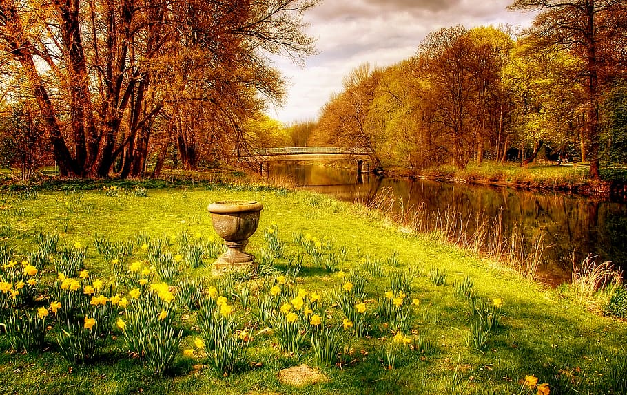 braunschweig, park, spring, germany, landscape, lower saxony HD wallpaper