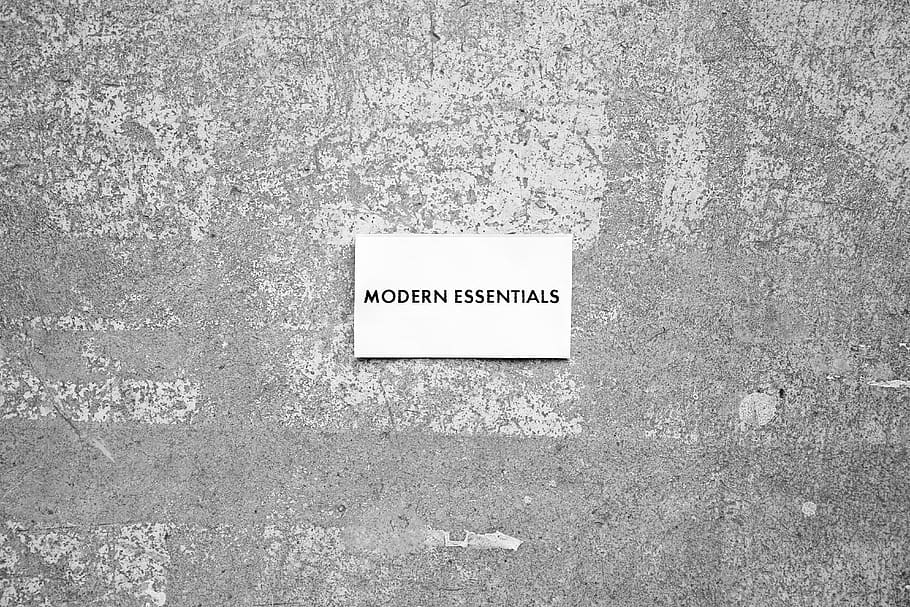 Modern Essentials, communication, text, western script, wall - building feature HD wallpaper