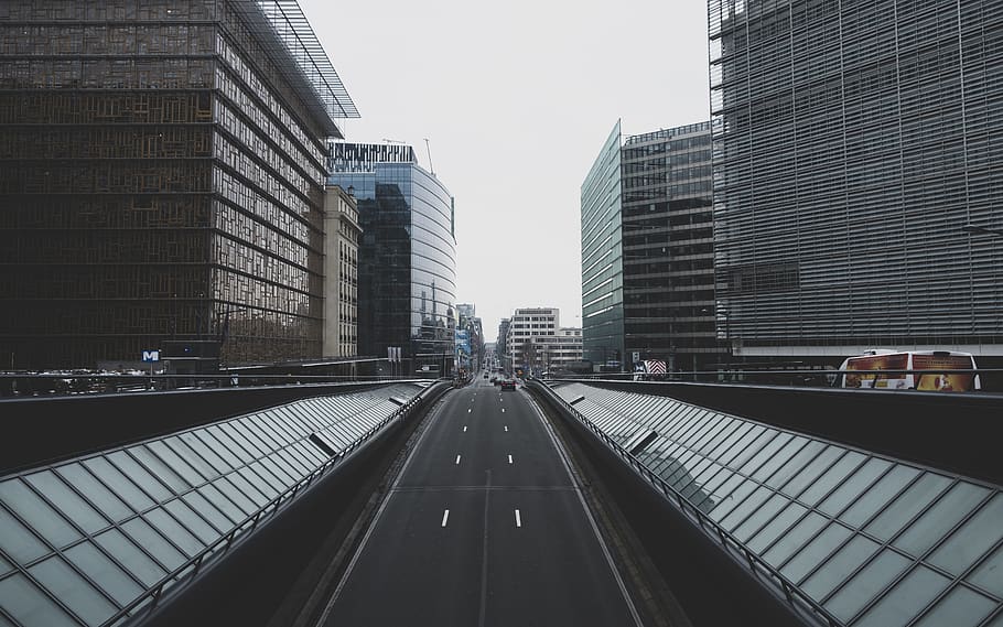 empty road, way, highway, belgium, brussels, transportation, automobile HD wallpaper