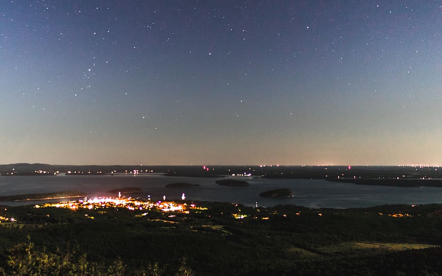 night, sky, illuminated, water, star - space, scenics - nature HD wallpaper