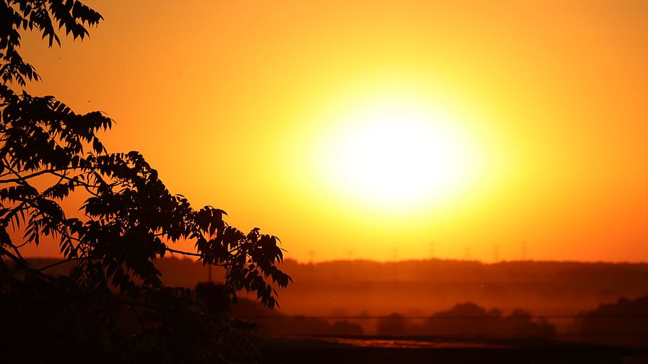 sunset, the sun, twilight, romantic, landscape, nature, colorful HD wallpaper