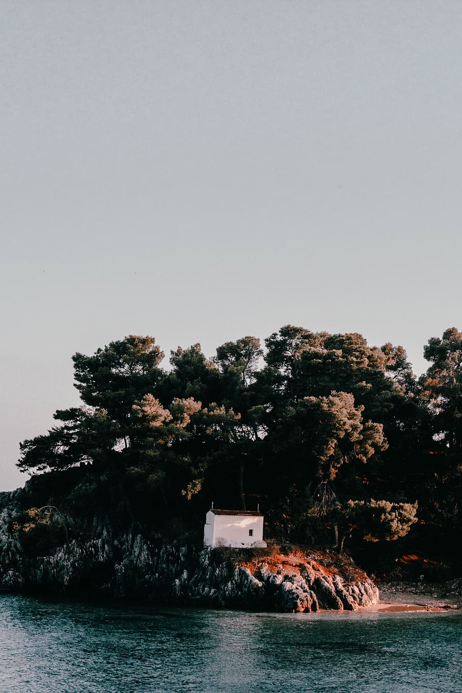 greece, parga, sea, seaside, summer, island, architecture, trees, HD wallpaper