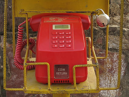 HD wallpaper india public phone red coin return telephone