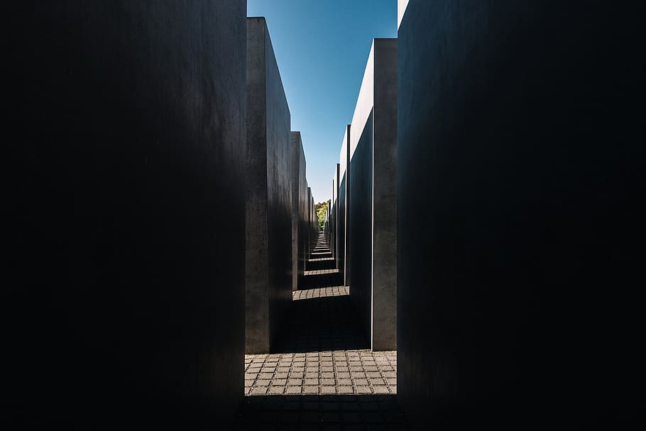 berlin, germany, cora-berliner-straße, shadow, memorial, perspective HD wallpaper