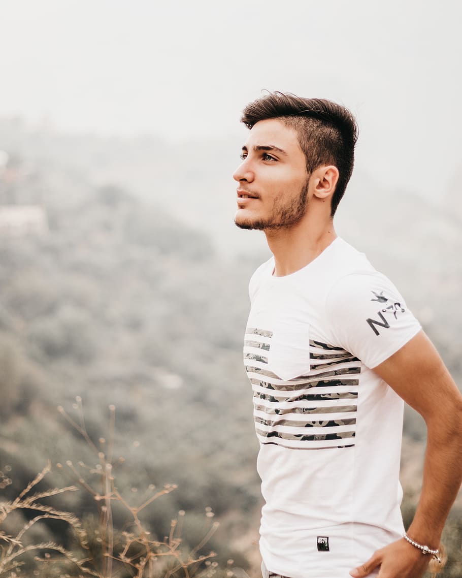 looking, nature, tree, sky, face, hiking, forest, male, boy HD wallpaper