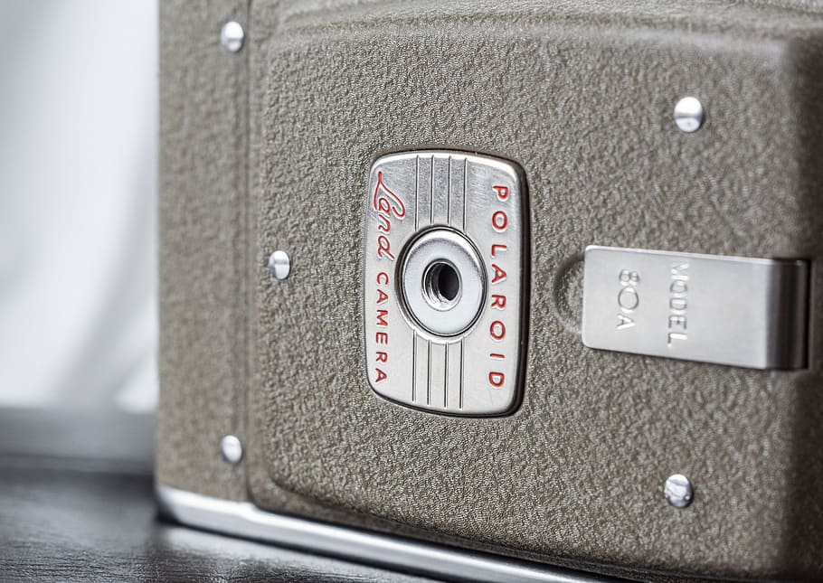 Gray Polaroid Land Camera, classic, close-up, old camera, retro HD wallpaper