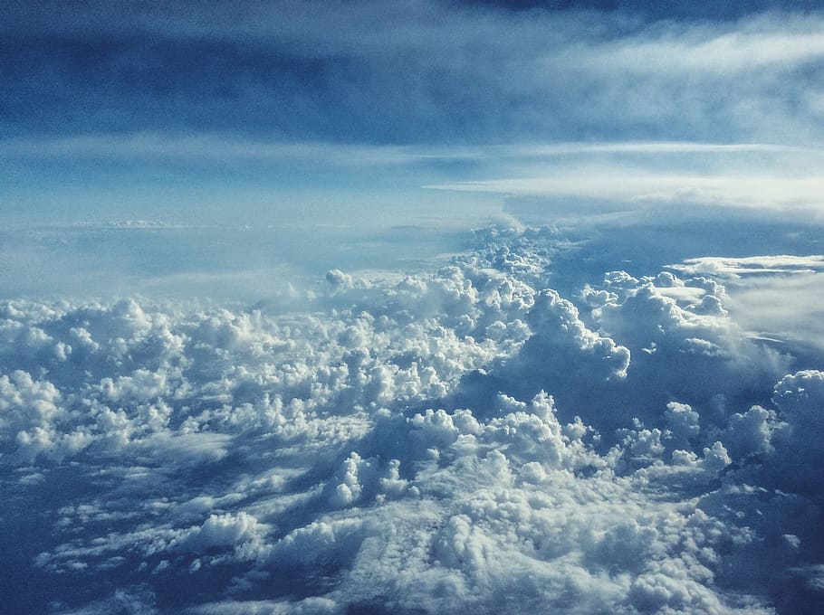 sky, plane, flying, blue, cloud - sky, beauty in nature, scenics - nature HD wallpaper