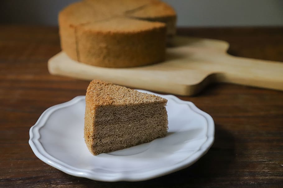 Sliced Cake, bread, delicious, food, indulgence, pastry, plate HD wallpaper