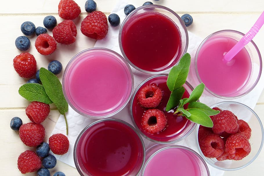raspberry, blueberry, smoothies, juice, pressed, fresh, detox, HD wallpaper