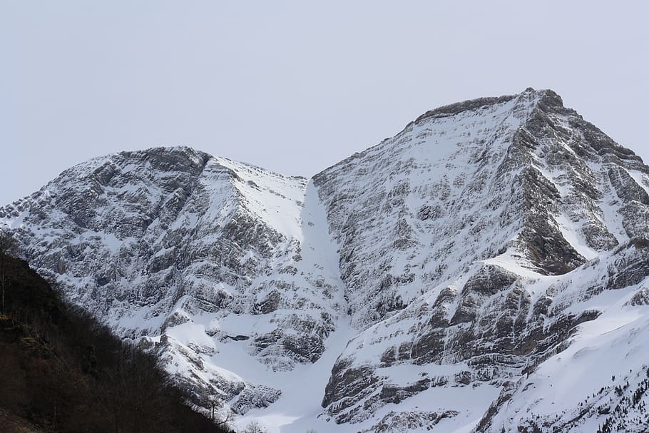 pyrenees, snow, mountain, winter, landscape, nature, hiking HD wallpaper