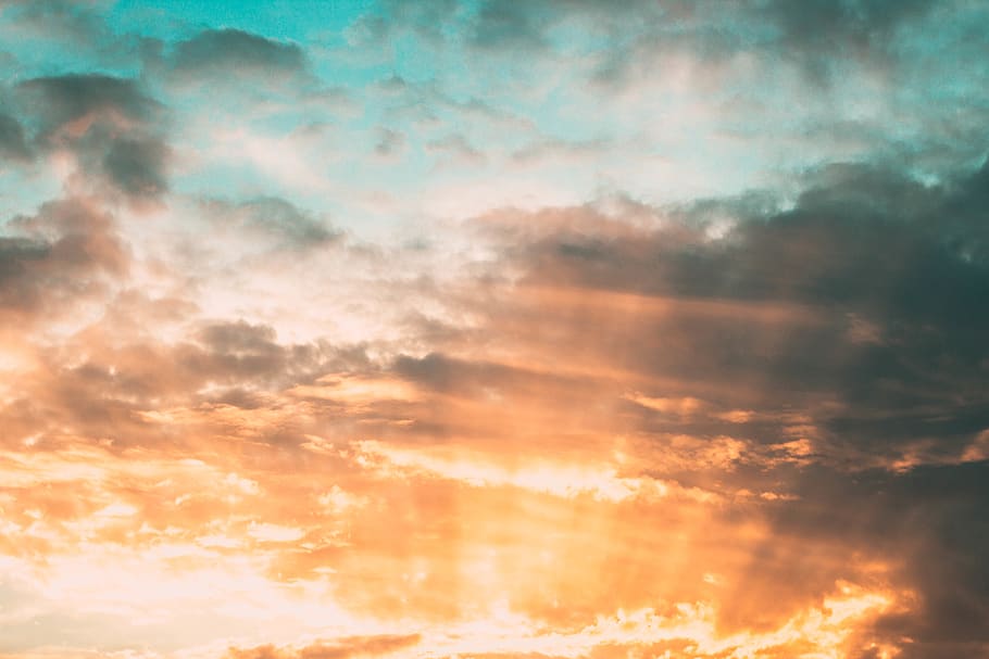 gray clouds during golden hour, sky, outdoors, nature, weather HD wallpaper