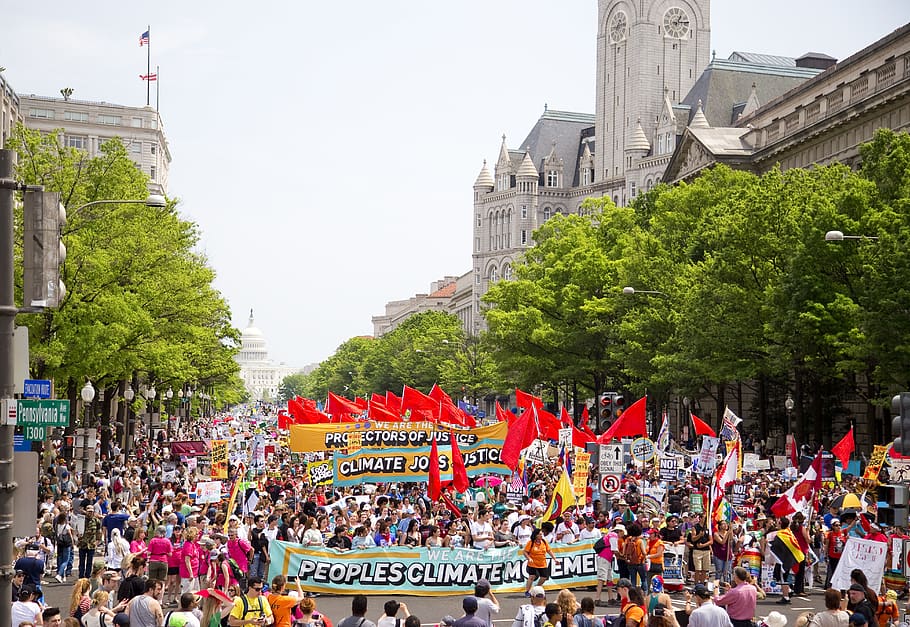 People marching for climate control., crowd, architecture, group of people, HD wallpaper