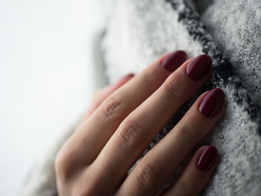 nails, red, hand, human hand, human body part, nail polish HD wallpaper