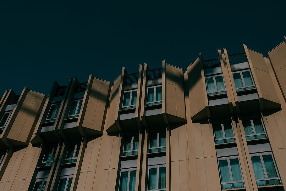 beige building, home decor, urban, city, high rise, town, window HD wallpaper