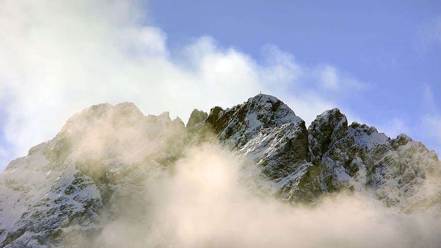 white clouds across mountain, nature, outdoors, mountain range HD wallpaper
