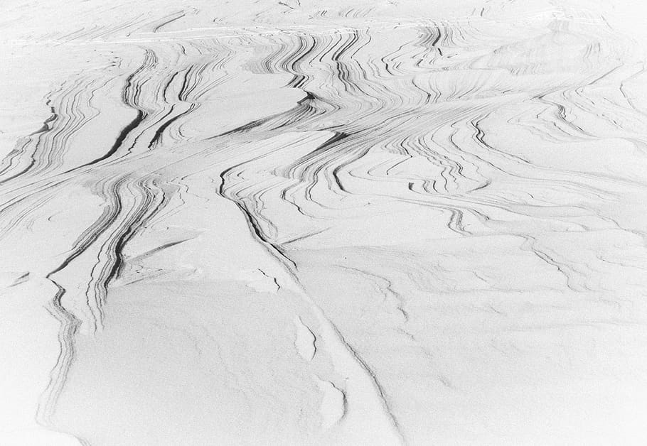 gray and white sand view, nature, outdoors, soil, ice, slope HD wallpaper