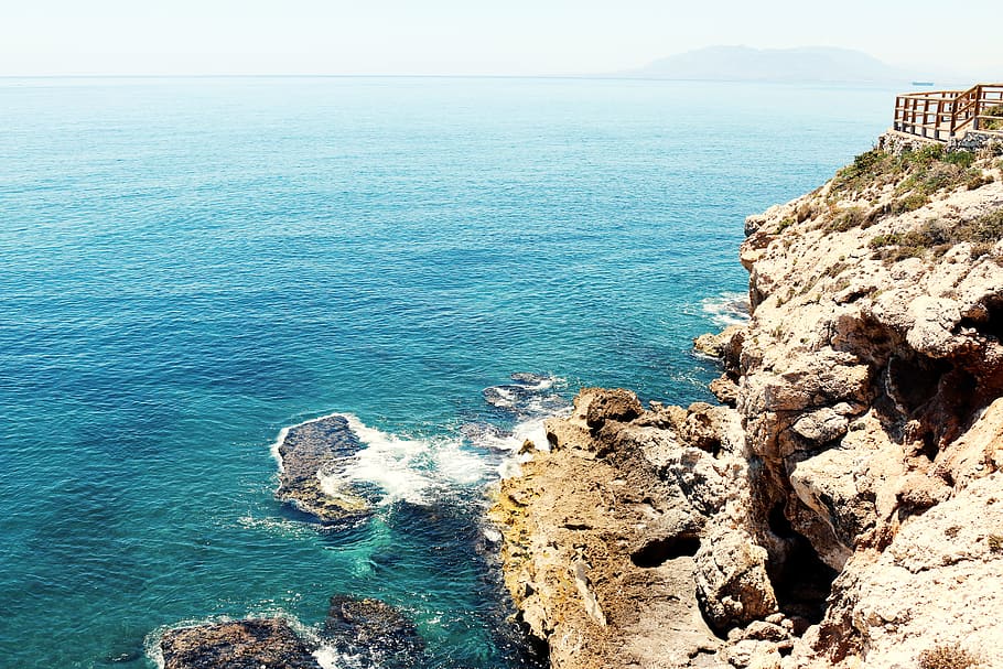 Summer azure sea with reefs, water, scenics - nature, beauty in nature HD wallpaper