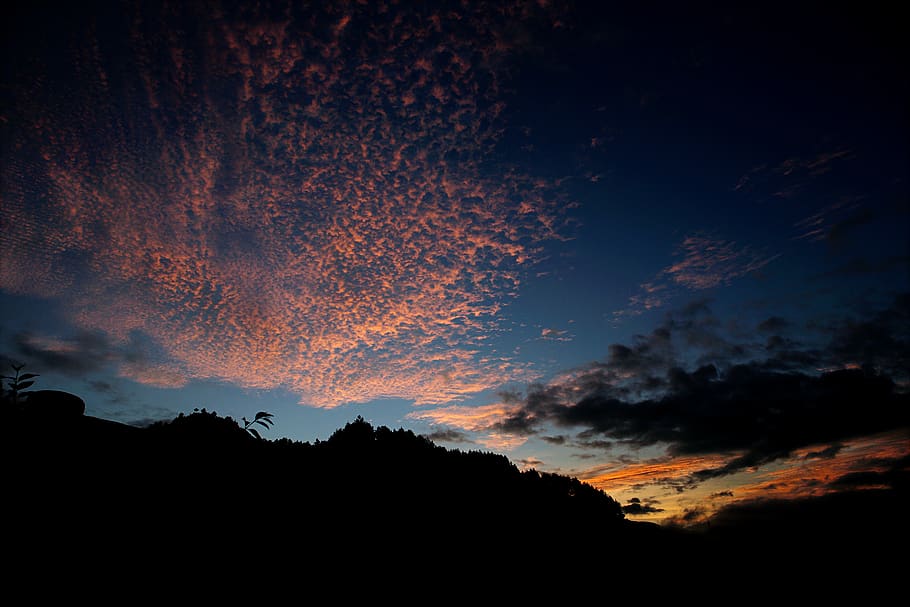 Blue Sky Wallpaper, clouds, dark, evening, golden hour, landscape HD wallpaper