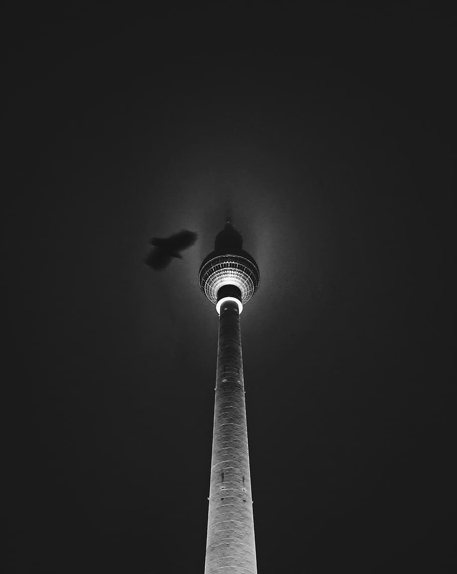 CN Tower, low angle view, architecture, built structure, night HD wallpaper