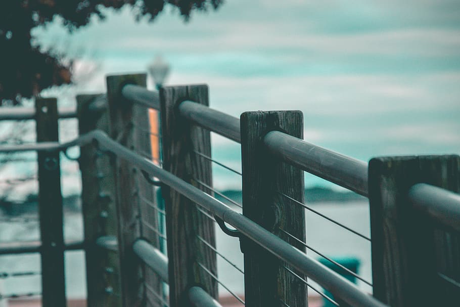 Closeup Photo of Black Steel Handrail, architecture, beach, close-up HD wallpaper