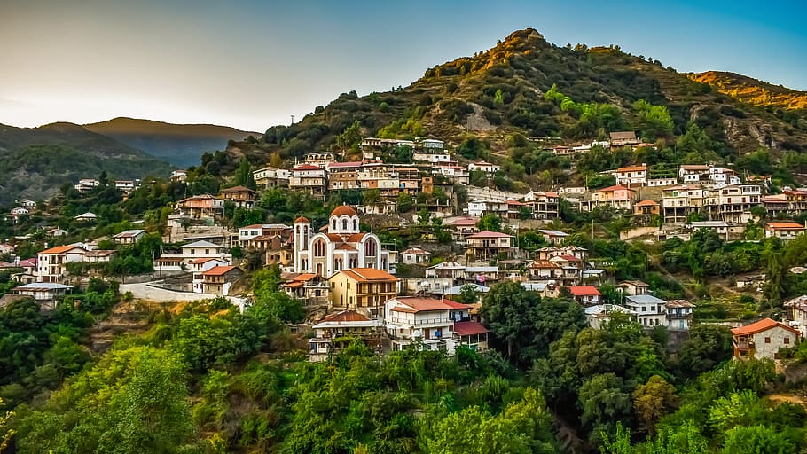 cyprus, moutoullas, village, troodos, countryside, mountain, HD wallpaper
