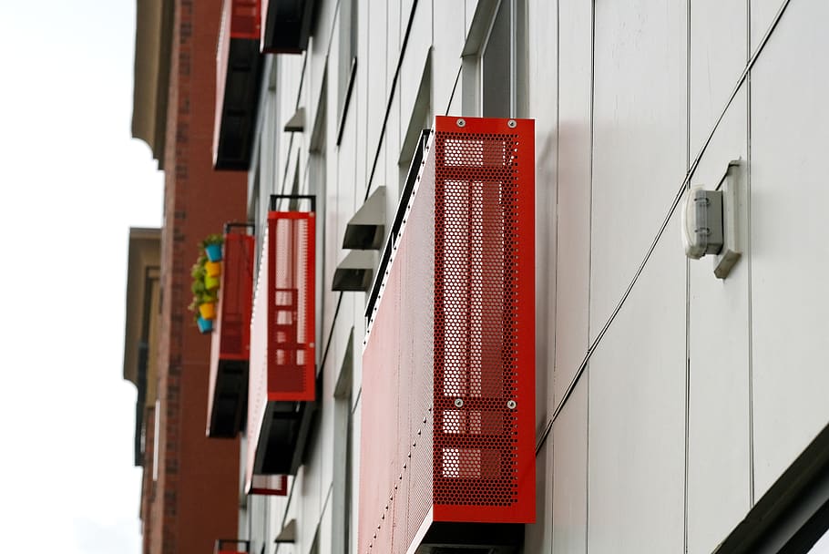 red, building exterior, built structure, architecture, no people HD wallpaper