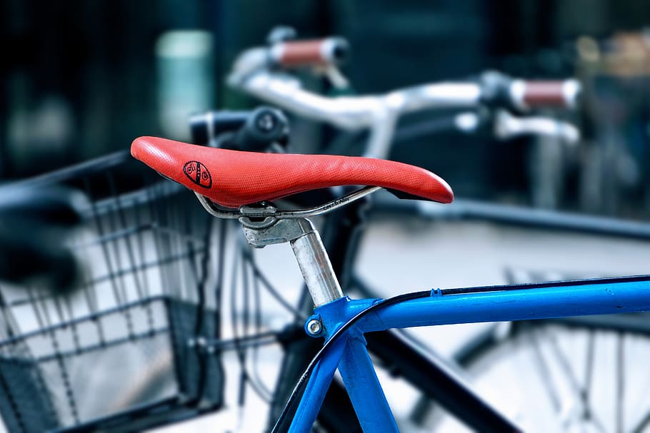 canada, toronto, saddle, red saddle, blue bike, sport, bicycle HD wallpaper