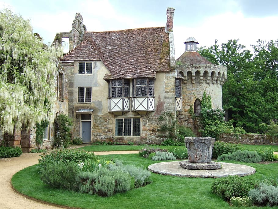 scotney, castle, construction, architecture, keep, building HD wallpaper