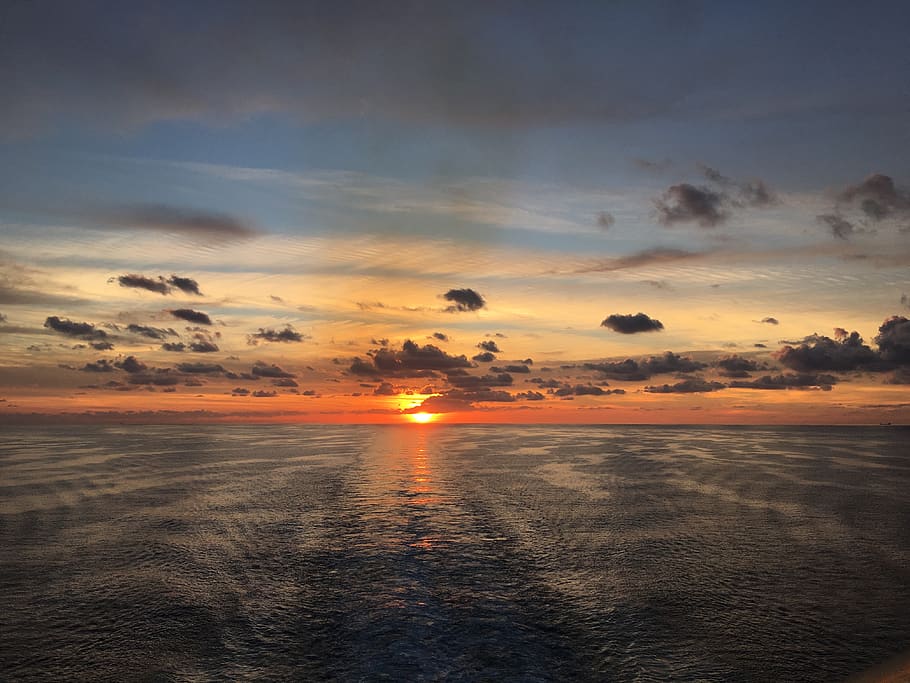 u.s. virgin islands, st. thomas, sunset, sunrise, ocean, cruise, HD wallpaper