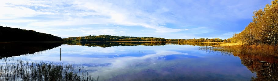 summer, lake, sweden, water, reflection, sky, tranquility, tranquil scene HD wallpaper