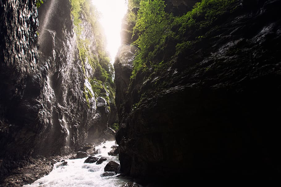 river, canyon, nature, wilderness, summer, hike, rocks, trees HD wallpaper