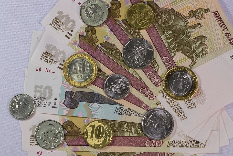 currency, wealth, finances, background, golden, ruble, russia HD wallpaper