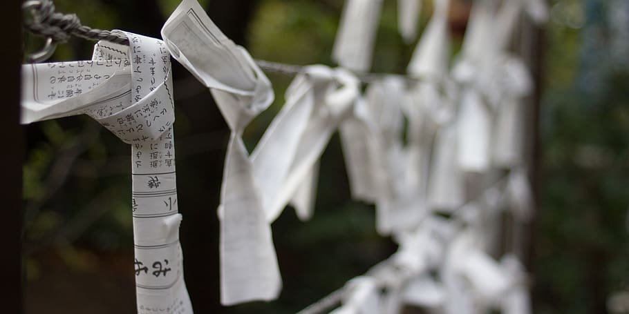 japan, paper, no people, hanging, day, white color, focus on foreground HD wallpaper