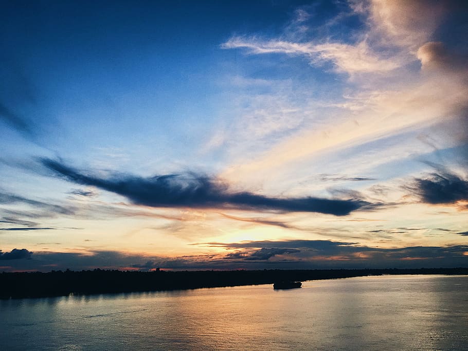 nature, outdoors, sky, sunset, red sky, dawn, dusk, water, kingwood hotel HD wallpaper