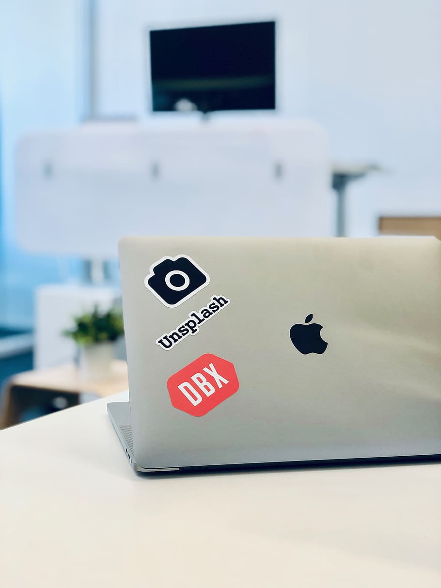 silver MacBook on table, communication, western script, text HD wallpaper