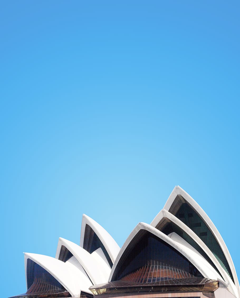 sydney, operahouse, abstract, minimal, blue, architecture, built structure HD wallpaper