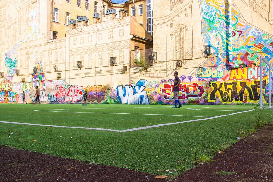yard, summer, garden, game, fun, ball, playing, people, team HD wallpaper
