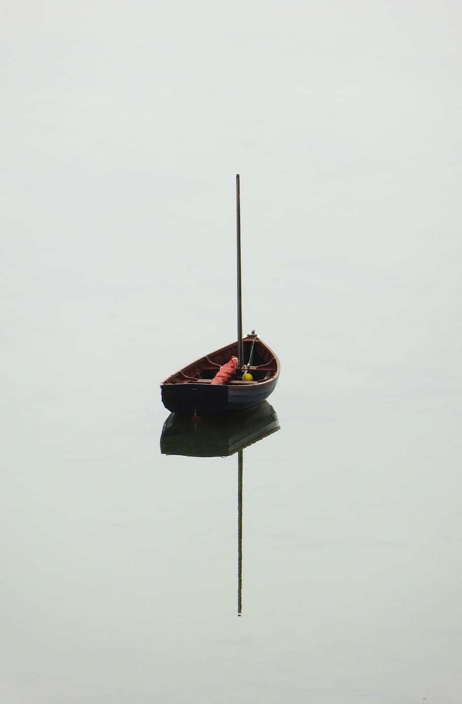 Black Wooden Boat, calm, floating, reflection, serene, tranquil HD wallpaper