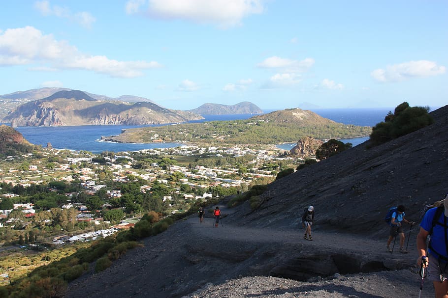 vulcano, sicily, volcano, mediterranean, mountain, sky, leisure activity HD wallpaper