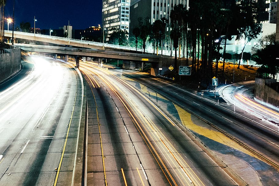 Time-lapse Photography of Road, way, long-exposure, time-exposure HD wallpaper