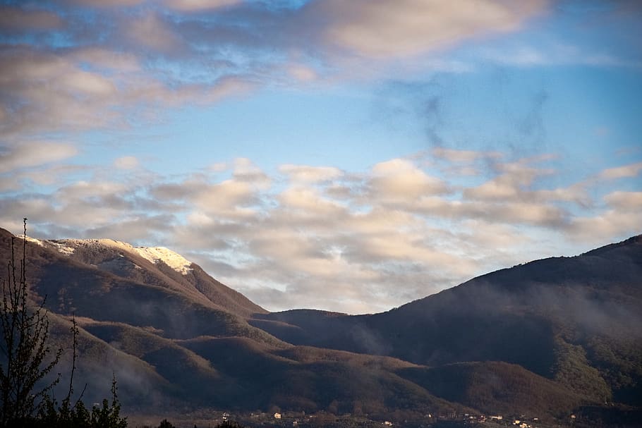 mountain range, outdoors, nature, plateau, isola del liri, scenery, HD wallpaper