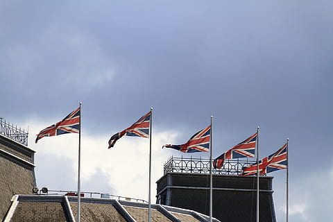 Great Britain union jack flag., blue, breeze, fluttering, symbolic HD wallpaper