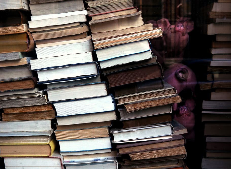 assorted book lot, stack, publication, large group of objects HD wallpaper