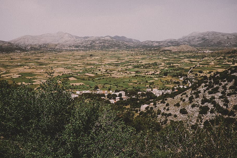 crete, layers, transition, fade, gradient, mountains, island HD wallpaper