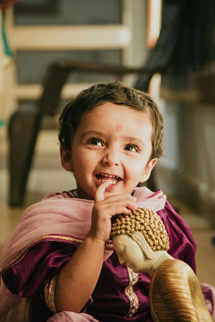 smiling toddler, childhood, portrait, real people, front view HD wallpaper
