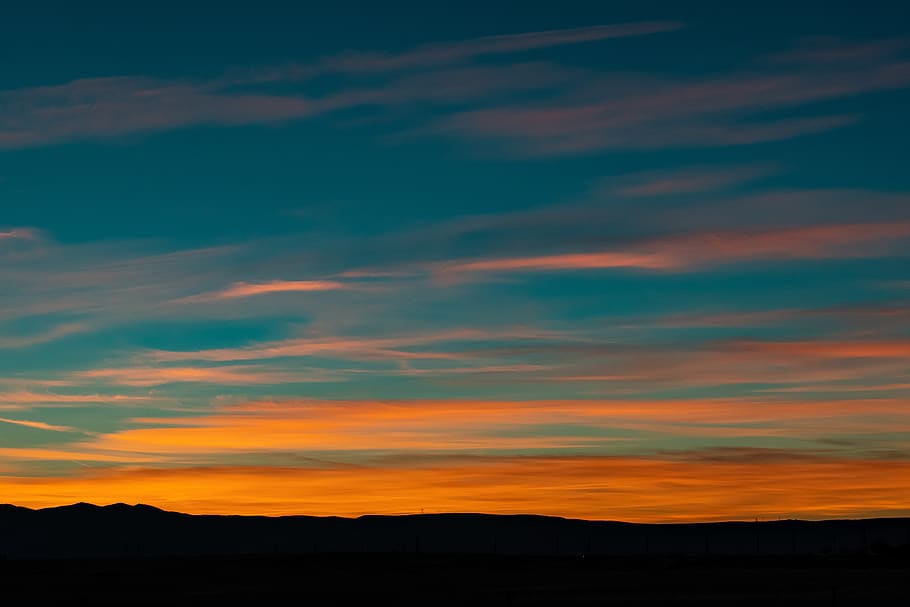View of Clouds during Golden Hour, colors, dark, evening, landscape HD wallpaper