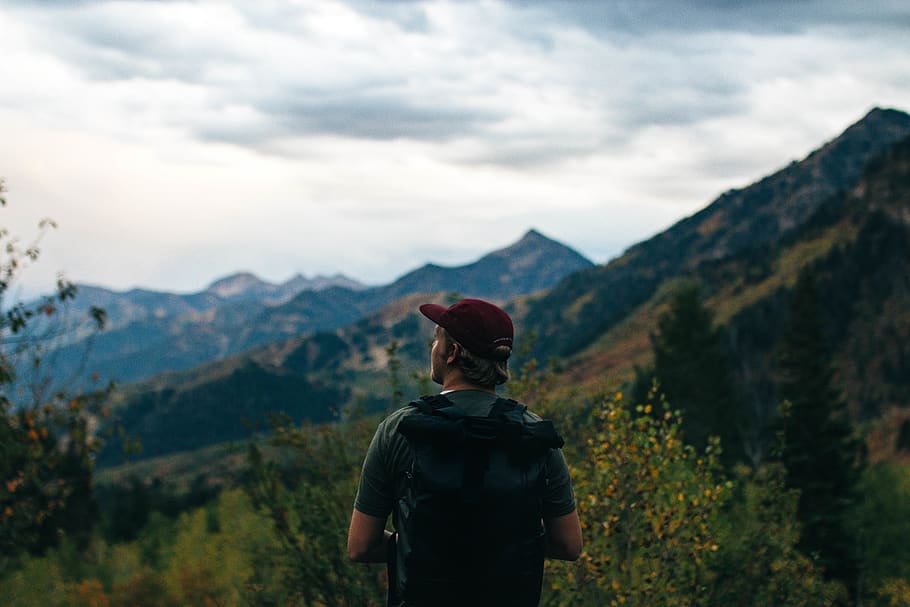 united states, provo, alpine loop, one person, mountain, rear view, HD wallpaper