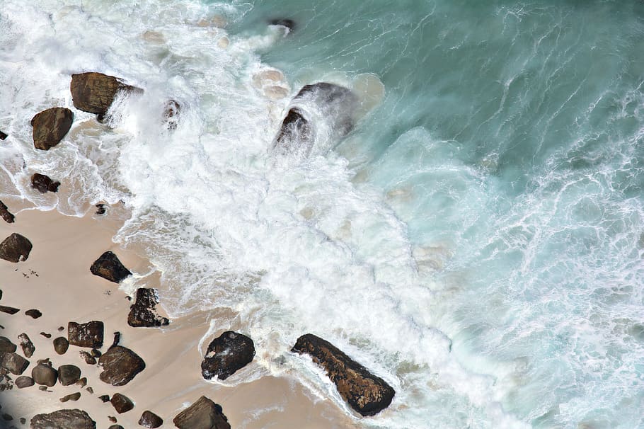 beach, waves, shore, sea, water, ocean, coast, summer, surf HD wallpaper